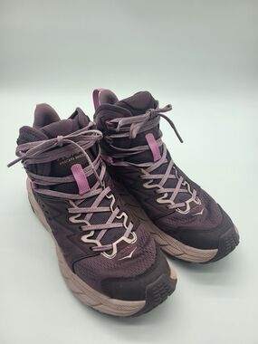 Hoka Anacapa Breeze Women's Trail Mid-Top Shoes - Mauve and Pink Sz 9